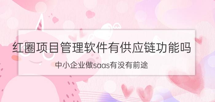 红圈项目管理软件有供应链功能吗 中小企业做saas有没有前途？